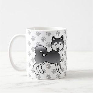 Blue Alaskan Malamute Cute Dog & Paws Coffee Mug