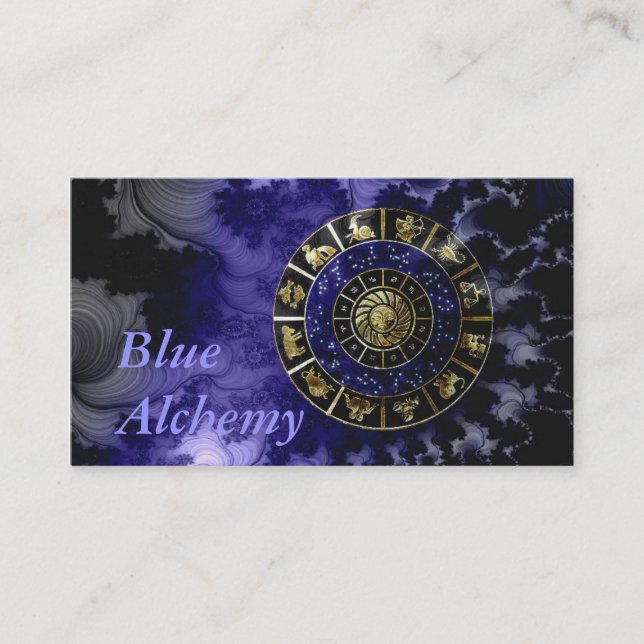 Blue Alchemy Astrology Business Card (Front)