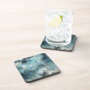 Blue alcohol ink  coaster