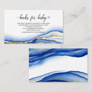 Blue Alcohol Ink Texture baby shower books for bab Enclosure Card