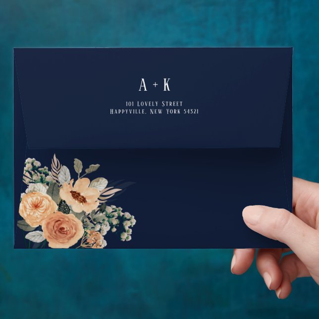 Blue all over, Elegant floral Envelope (Hand)
