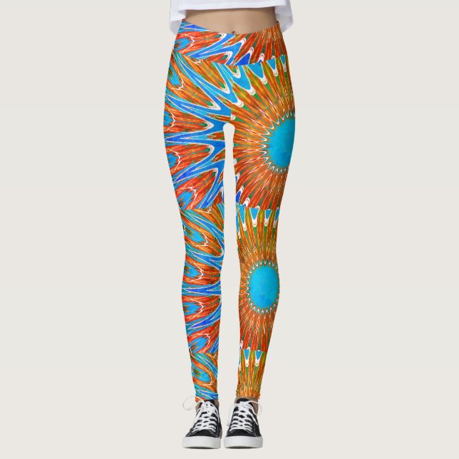 Blue All-Over-Print Leggings (Front)