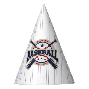 Blue All Star Sport Baseball Birthday Party Hat