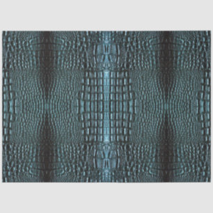 Blue Alligator Leather Texture Pattern Tissue Paper