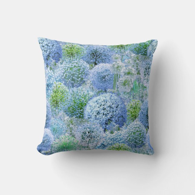 Blue Alliums Cushion (Front)