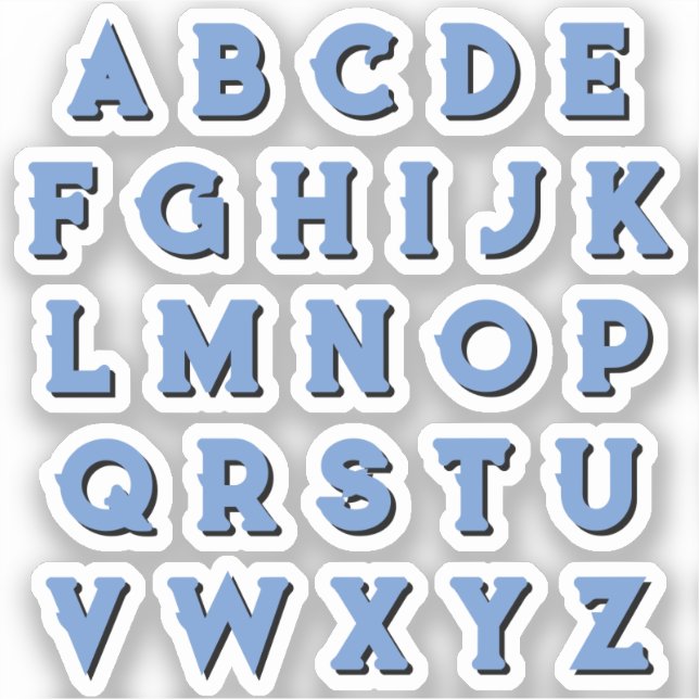 Blue Alphabet Set Upper Case Letters Cut Out (Front)