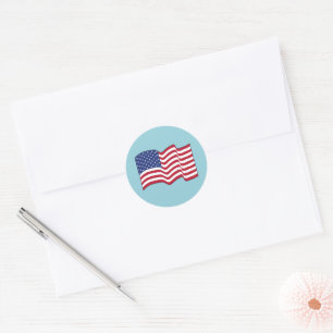 Blue American Flag Stickers 