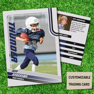 Blue American Football Trading Card For Kids