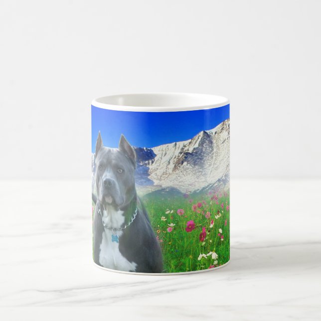 Blue American Pit Bull Terrier, Pikes Peak Coffee Mug (Center)