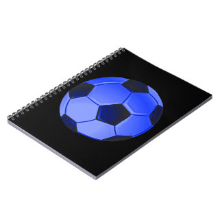 Blue American Soccer or Association Football Spiral Notebook