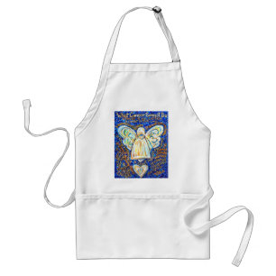 Blue &amp; Gold Cancer Angel - Large Standard Apron