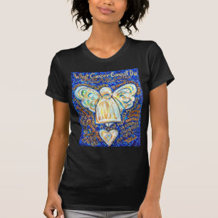Blue &amp; Gold Cancer Angel - Large T-Shirt