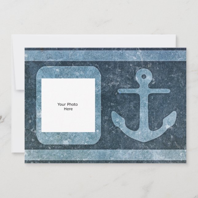 Blue Anchor Add Text/Photo Invitation (Front)