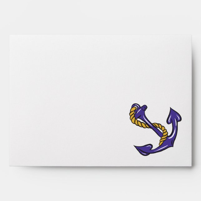 blue anchor and rope sailor boating design envelopes (Front)