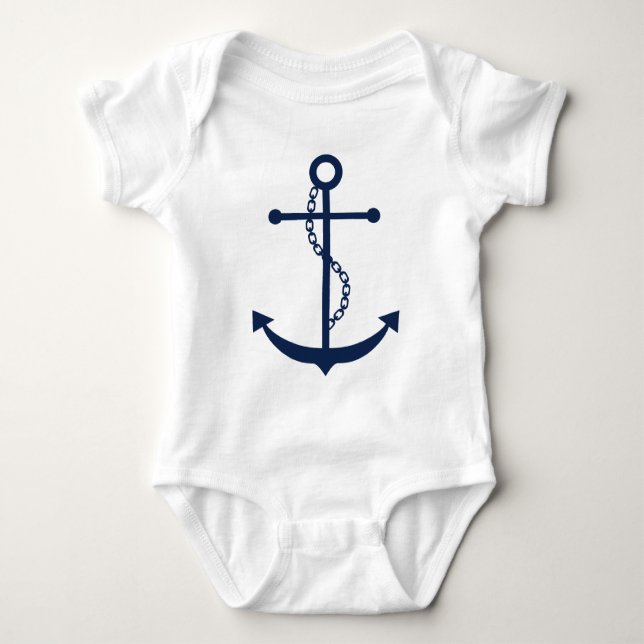 Blue Anchor Baby Bodysuit (Front)