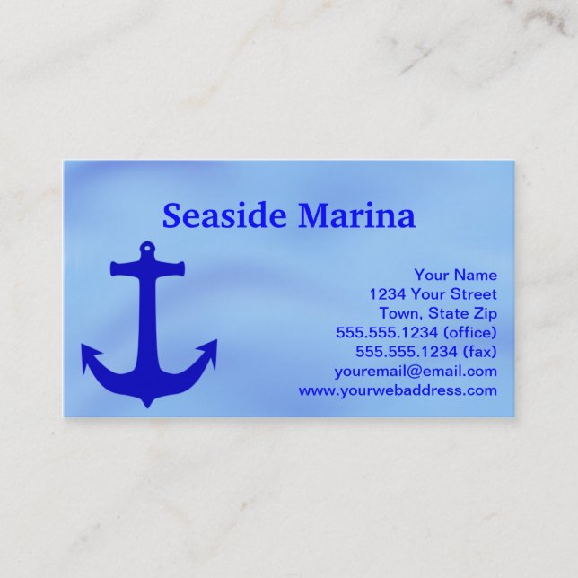 Blue Anchor Design Marina Business Cards (Front)