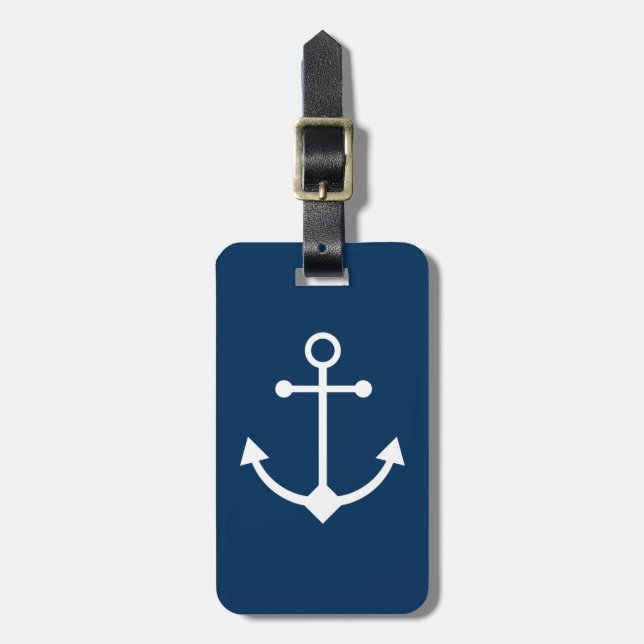 Blue anchor luggage tag (Front Vertical)