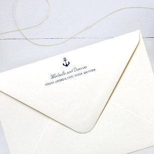 Blue Anchor Nautical Pre printed wedding Envelope