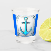 Blue Anchor Nautical Shot Glass