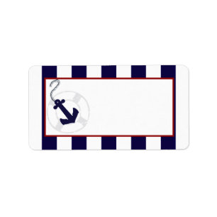 Blue Anchor Nautical Wedding Mailing Address Label