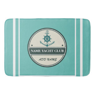 Blue Anchor Nautical Welcome yacht sailing Boat  Bath Mat