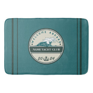 Blue Anchor Nautical Welcome yacht sailing Boat  Bath Mat