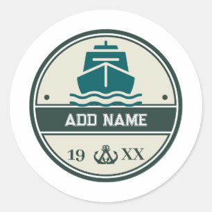 Blue Anchor Nautical Welcome yacht sailing Boat Classic Round Sticker