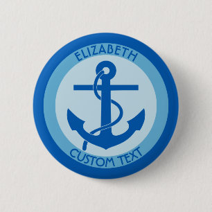 Blue Anchor Sailor 6 Cm Round Badge