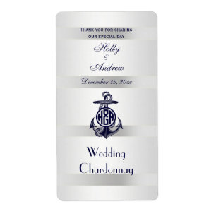 Blue Anchor Silver White Navy Circle Monogram 33