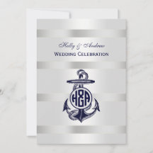 Blue Anchor Silver White Navy Circle Monogram 33