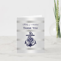 Blue Anchor Silver White Navy Circle Monogram 33