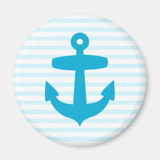 Blue Anchor with Light Blue Breton Stripes Magnet