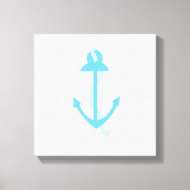 Blue Anchor with Rope Canvas Print (Front)