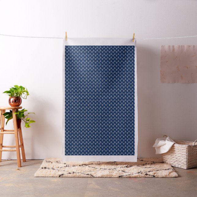 Blue Anchors Nautical Pattern Fabric (In Situ)