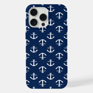 Blue Anchors Pattern iPhone 15 Pro Max Case