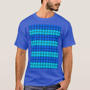 Blue And Aqua Blue Striped Pattern T-Shirt