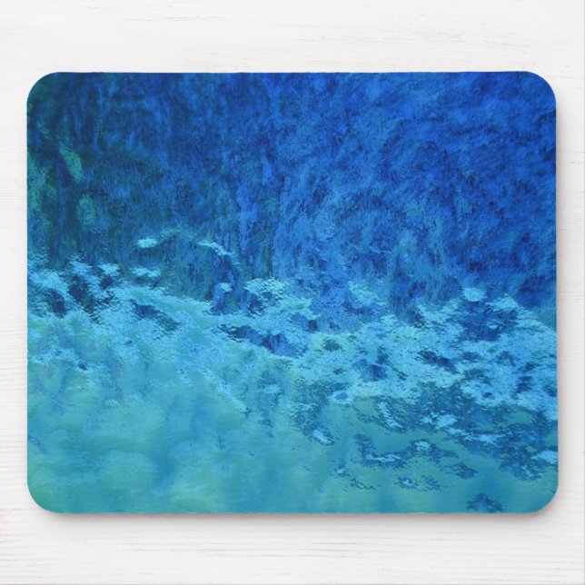 Blue and Aqua Stained Glass Mouse Pad (Front)