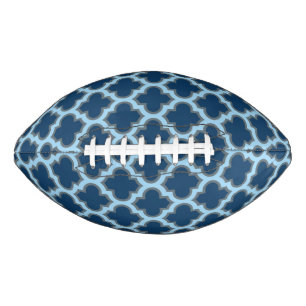 Blue and Baby Blue Trellis, Lattice, Quatrefoil Football