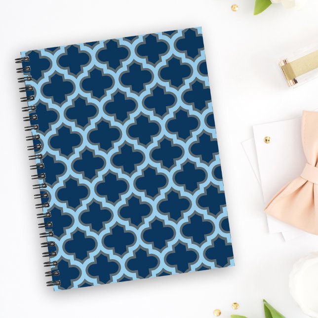 Blue and Baby Blue Trellis, Lattice, Quatrefoil Planner (Creator Uploaded)