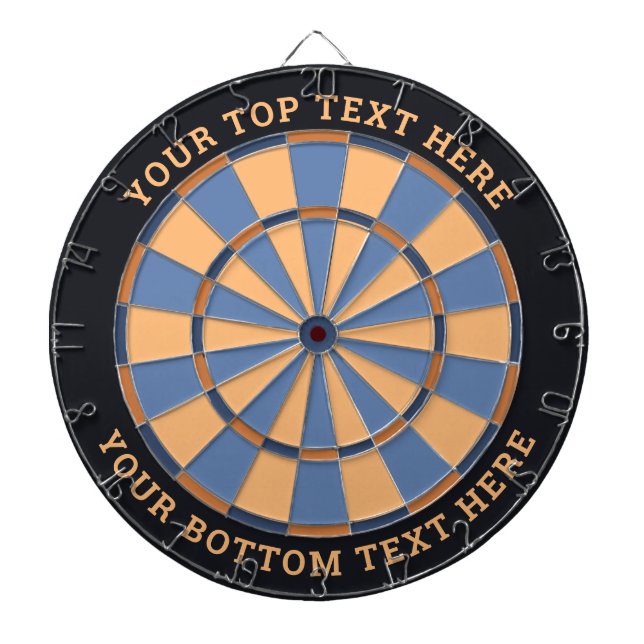 Blue and Beige Dartboard with Custom Text (Front)
