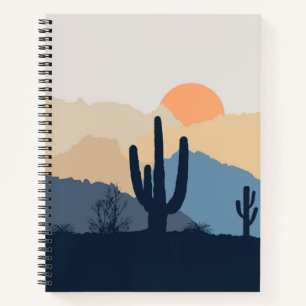 Blue and beige desert sunrise notebook