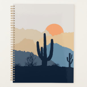 Blue and beige desert sunrise planner