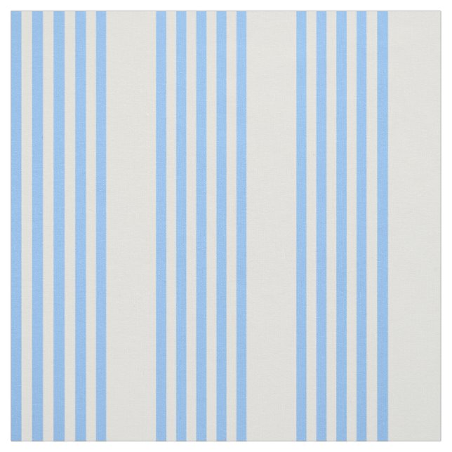 Blue and beige five stripe pattern fabric (Swatch)