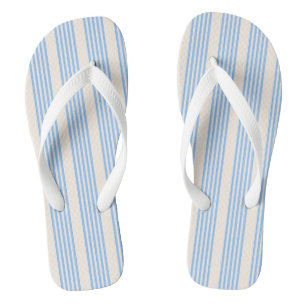 Blue and beige five stripe pattern jandals