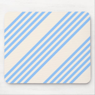 Blue and beige five stripe pattern mouse pad