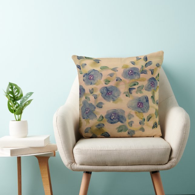 Blue And Beige Vintage Cushion (Chair)