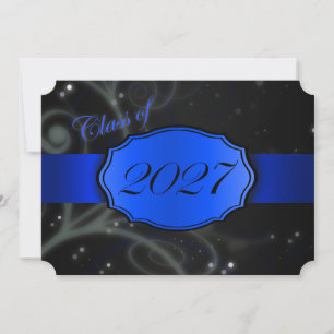 Blue and Black 2027 Graduation Invitation