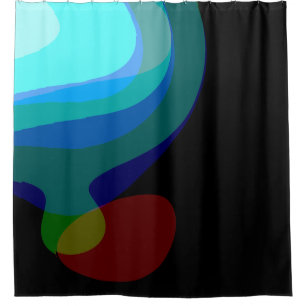 Blue And Black Abstract Art 915 Shower Curtain