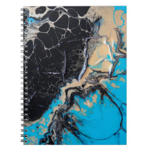 Blue and black abstract painting notebook