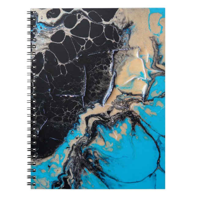 Blue and black abstract painting notebook (Front)